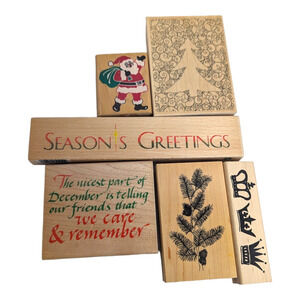 6 Piece Set DIY Rubber Stamps Christmas Theme Great Impressions Inkadoo Brands